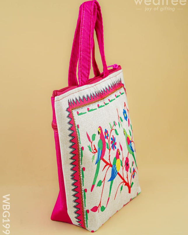 Handbag with Parrot Design - 9 inch - WBG1996 - Hand Bags