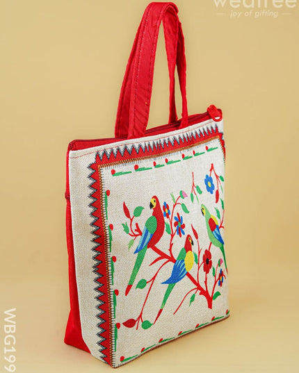 Handbag with Parrot Design - 9 inch - WBG1996 - Hand Bags
