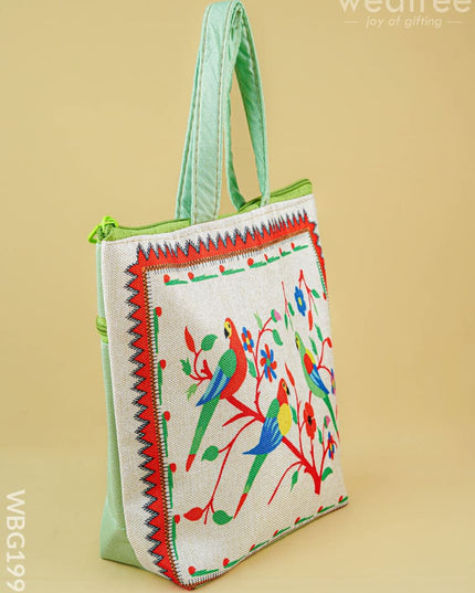 Handbag with Parrot Design - 9 inch - WBG1996 - Hand Bags
