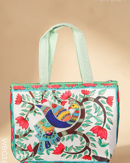 Handbag with Peacock Design - WBG1621 - Hand Bags