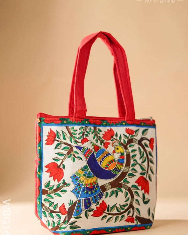 Handbag with Peacock Design - WBG1621 - Hand Bags