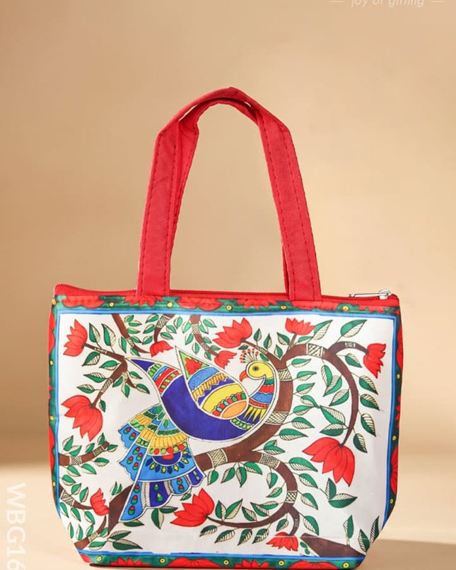 Handbag with Peacock Design - WBG1621 - Hand Bags