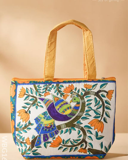 Handbag with Peacock Design - WBG1621 - Hand Bags