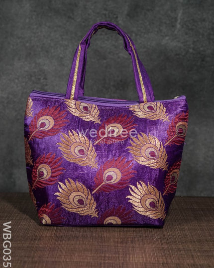 Handbag With Peacock Feathered Prints - Wbg0352 Hand Bags