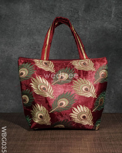 Handbag With Peacock Feathered Prints - Wbg0352 Hand Bags