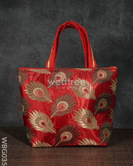 Handbag With Peacock Feathered Prints - Wbg0352 Hand Bags