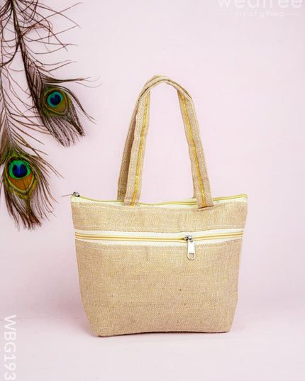 Handbag with Peacock Print - 10x7 inch - WBG1932 - Hand Bags