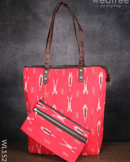Handbag With Pouch For Ladies -Red - Wl1521 Regular Handbags