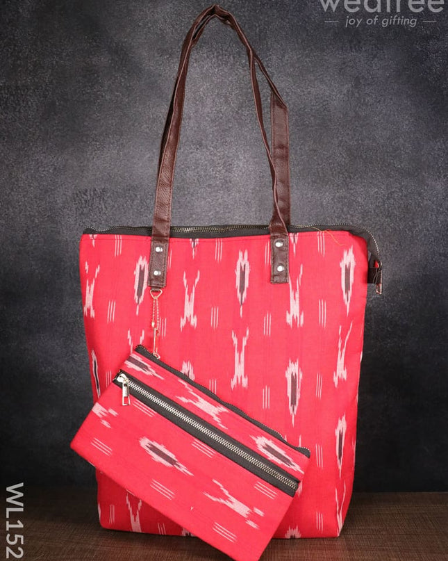 Handbag With Pouch For Ladies -Red - Wl1521 Regular Handbags