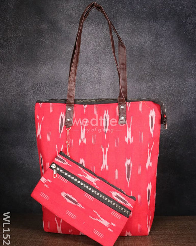 Handbag With Pouch For Ladies -Red - Wl1521 Regular Handbags