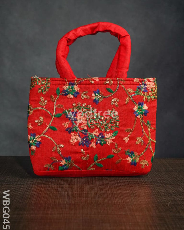 Handbag With Pulkari Embroidery Design - Wbg0456 Hand Bags