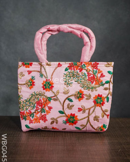 Handbag With Pulkari Embroidery Design - Wbg0456 Hand Bags