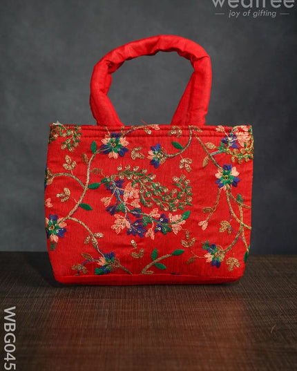 Handbag With Pulkari Embroidery Design - Wbg0456 Hand Bags