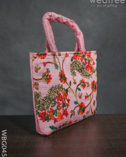 Handbag With Pulkari Embroidery Design - Wbg0456 Hand Bags