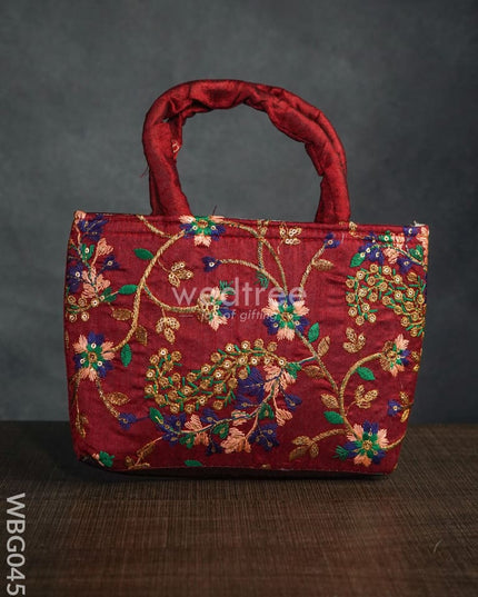 Handbag With Pulkari Embroidery Design - Wbg0456 Hand Bags