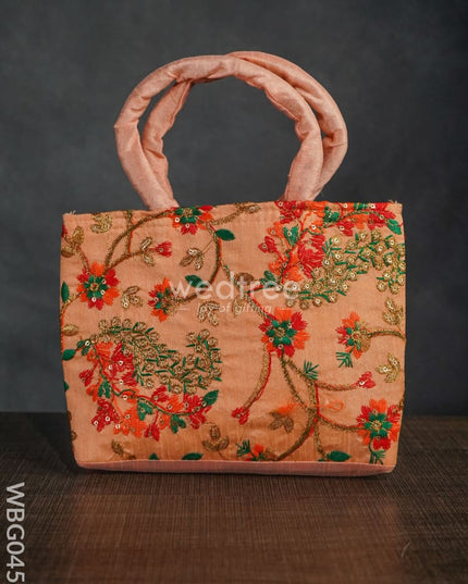 Handbag With Pulkari Embroidery Design - Wbg0456 Hand Bags