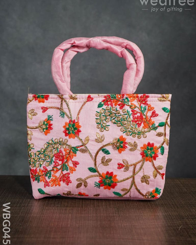 Handbag With Pulkari Embroidery Design - Wbg0456 Hand Bags