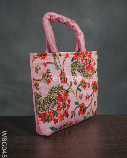 Handbag With Pulkari Embroidery Design - Wbg0456 Hand Bags