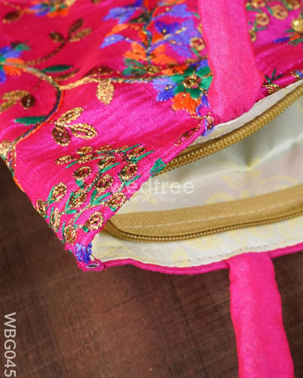 Handbag With Pulkari Embroidery Design - Wbg0456 Hand Bags