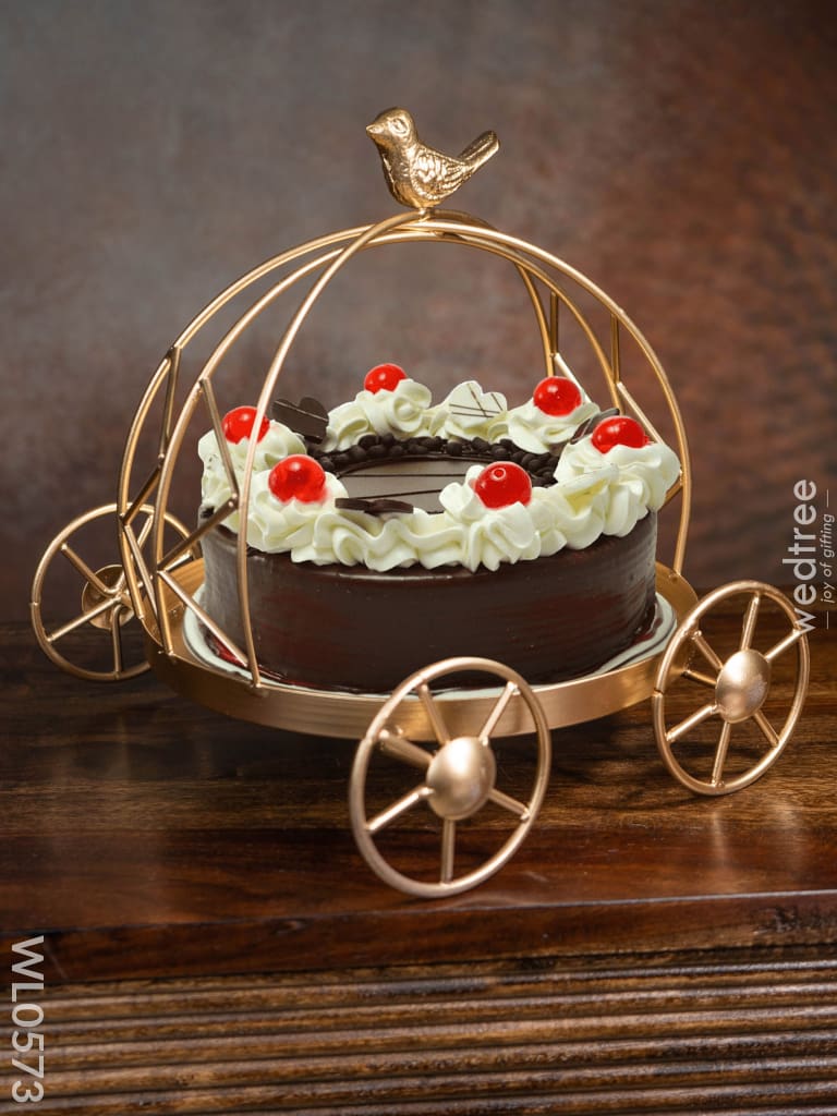 Handcrafted Metal Cake Stand With Bird On The Top - Wl0573 Decor Utility