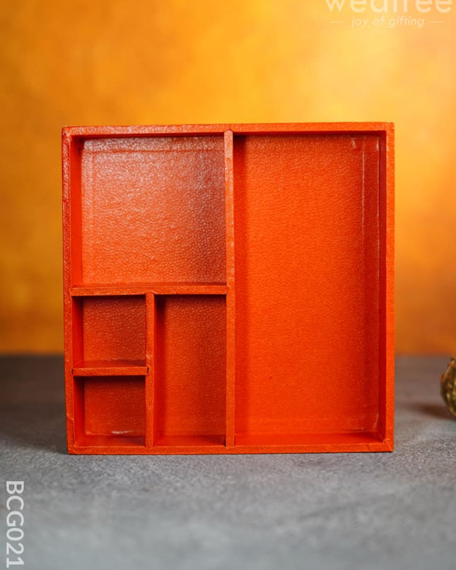 Handcrafted Recycled Cotton Desk Organizer With 5 Compartments - Bcg0210 Office Utility