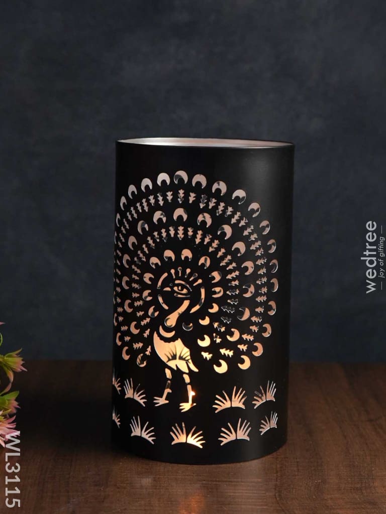 Handcrafted Votive With Peacock Design In Jhaali Pattern - Big Wl3115 Candles And Votives