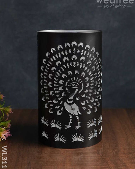 Handcrafted Votive With Peacock Design In Jhaali Pattern - Big Wl3115 Candles And Votives
