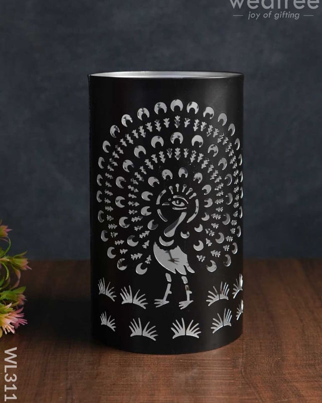 Handcrafted Votive With Peacock Design In Jhaali Pattern - Big Wl3115 Candles And Votives