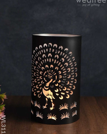 Handcrafted Votive With Peacock Design In Jhaali Pattern - Big Wl3115 Candles And Votives
