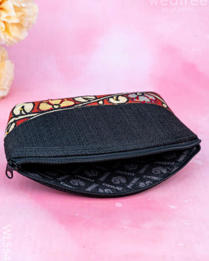 Handpainted Kalamkari Design - Pouch - 4 inch - WL5544 - Bags & Wallets