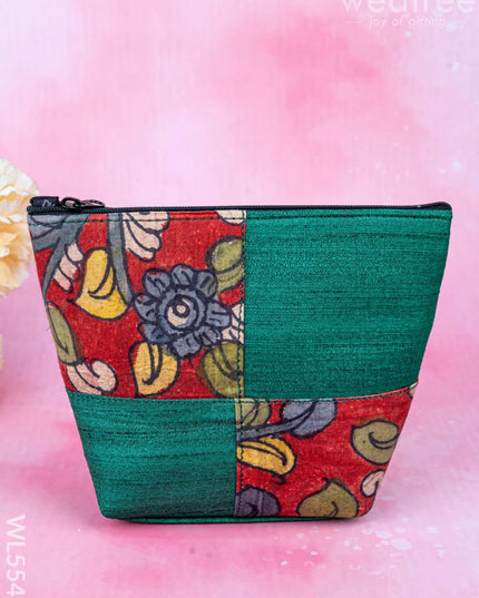Handpainted Kalamkari Design - Pouch - 6 inch - WL5543 - Bags & Wallets