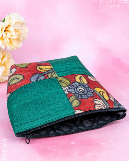 Handpainted Kalamkari Design - Pouch - 6 inch - WL5543 - Bags & Wallets