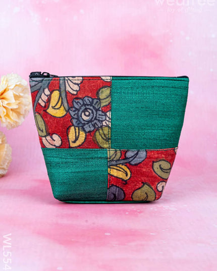 Handpainted Kalamkari Design - Pouch - 6 inch - WL5543 - Bags & Wallets