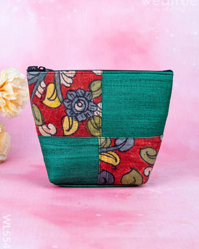 Handpainted Kalamkari Design - Pouch - 6 inch - WL5543 - Bags & Wallets