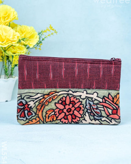 Handpainted Kalamkari Design - Purse - 5 inch - WL5542 - Bags & Wallets