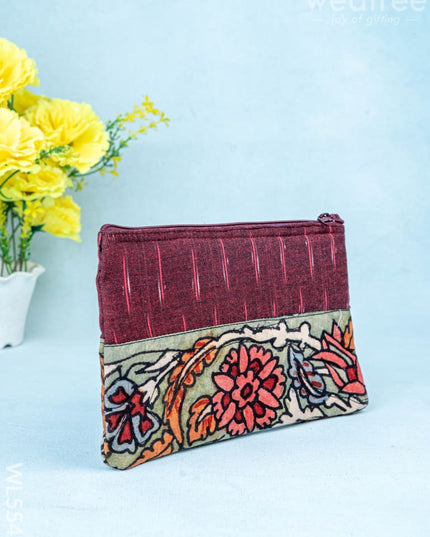 Handpainted Kalamkari Design - Purse - 5 inch - WL5542 - Bags & Wallets