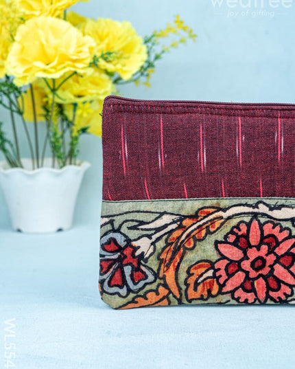 Handpainted Kalamkari Design - Purse - 5 inch - WL5542 - Bags & Wallets