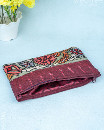 Handpainted Kalamkari Design - Purse - 5 inch - WL5542 - Bags & Wallets