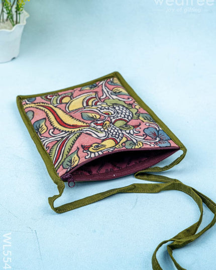 Handpainted Kalamkari Design - Sling Bag - 8 inch - WL5541 - Sling Bags