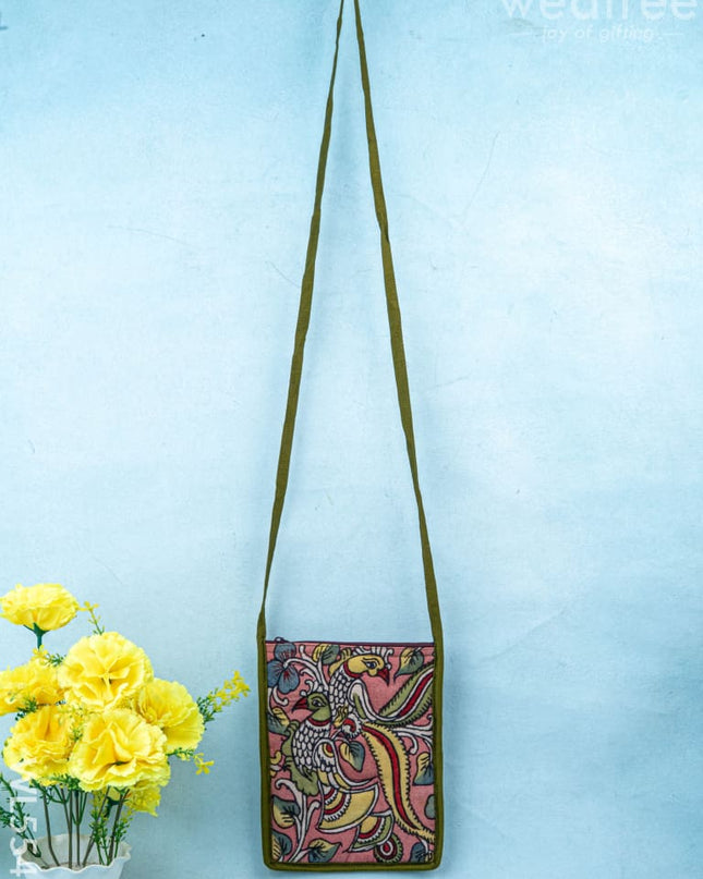 Handpainted Kalamkari Design - Sling Bag - 8 inch - WL5541 - Sling Bags