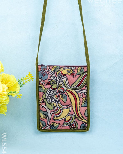 Handpainted Kalamkari Design - Sling Bag - 8 inch - WL5541 - Sling Bags