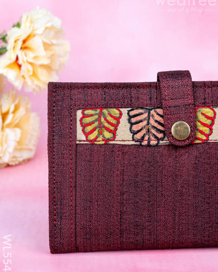 Handpainted Kalamkari Design - Wallet - 4 inch - WL5547 - Bags & Wallets
