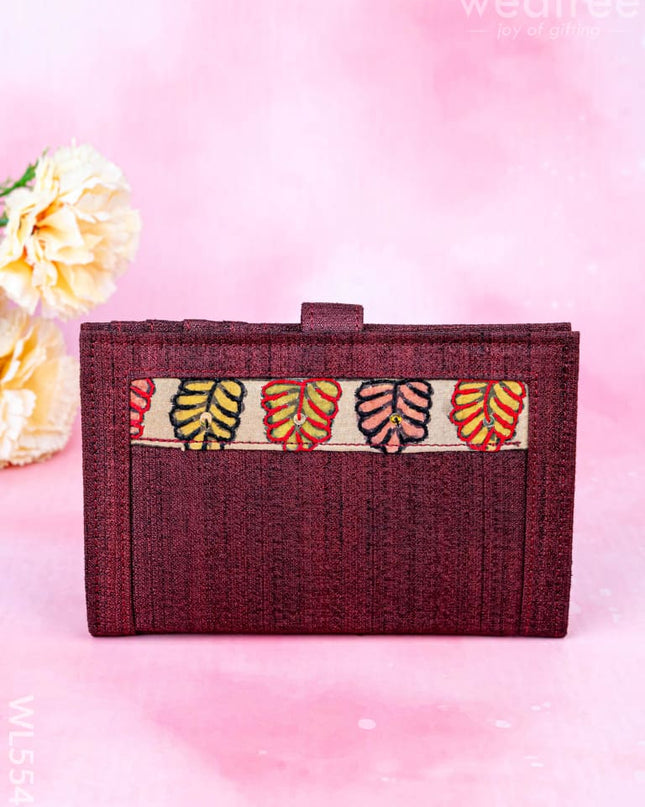 Handpainted Kalamkari Design - Wallet - 4 inch - WL5547 - Bags & Wallets