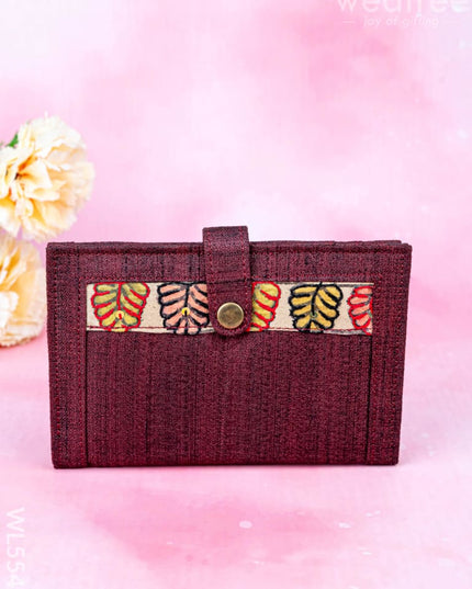 Handpainted Kalamkari Design - Wallet - 4 inch - WL5547 - Bags & Wallets