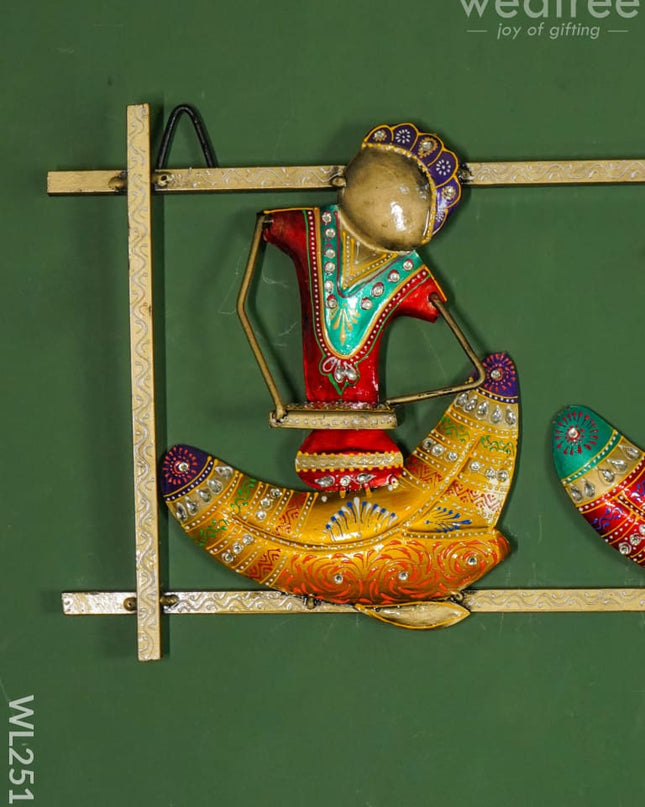 Handpainted Metal 3 Musician In Frame - Wl2517 Decor Hanging