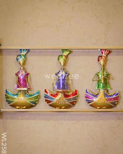 Handpainted Metal Five Punjabi Musician - Wl2582 Decor Hanging