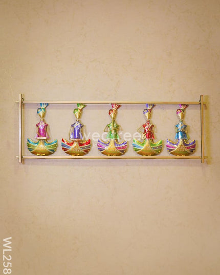Handpainted Metal Five Punjabi Musician - Wl2582 Decor Hanging