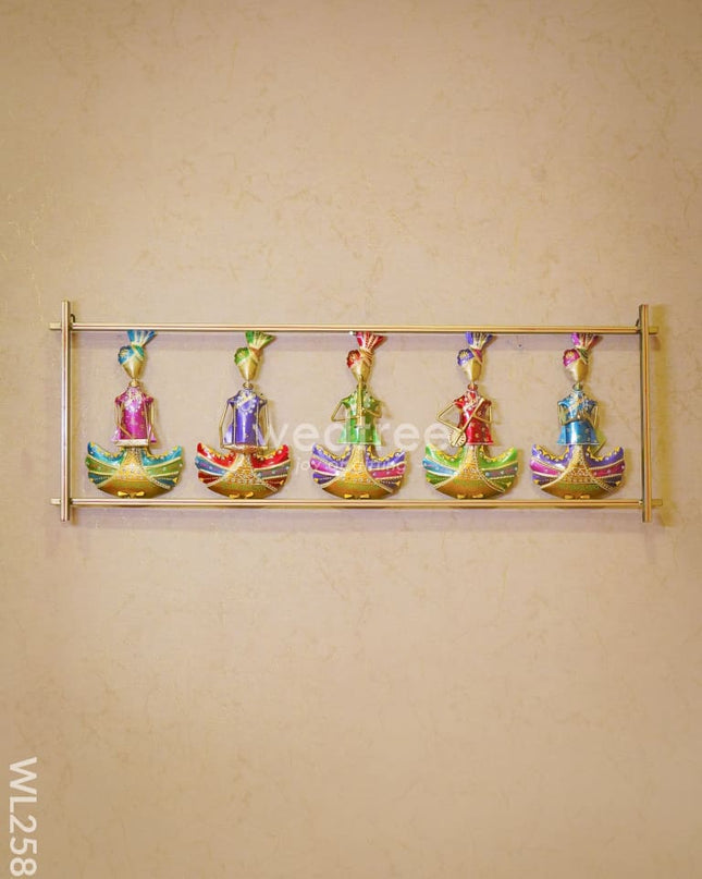 Handpainted Metal Five Punjabi Musician - Wl2582 Decor Hanging