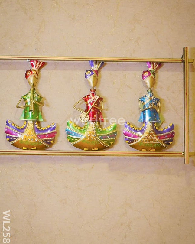 Handpainted Metal Five Punjabi Musician - Wl2582 Decor Hanging