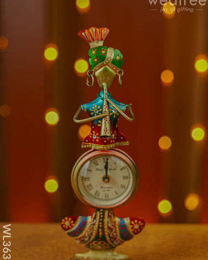 Handpainted Musician Clock Showpiece - Wl3639 Metal Decor Utility